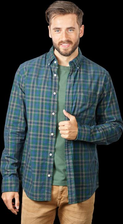 GANT Regular Cord Check Shirt Long Sleeve Forest Green (L)