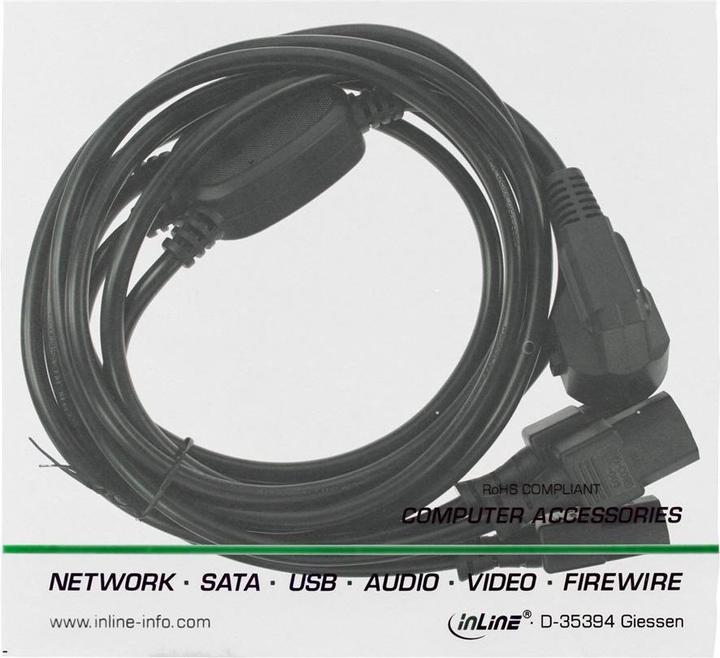 Immagine prodotto InLine Cavo di distribuzione, 1x SchuKo a 3x presa IEC (3 m)