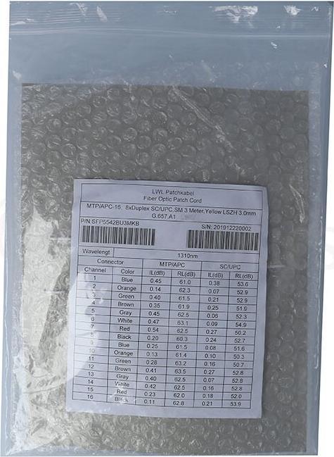 Actual product image BlueOptics Fibre optic MTP/8xSC duplex breakout cable OM4 20 metres (20 m)