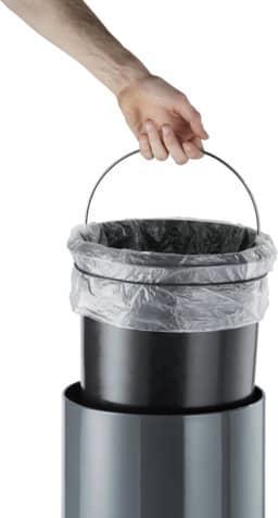 Actual product image Durable Pedal bin metal round, soft close (20 l)