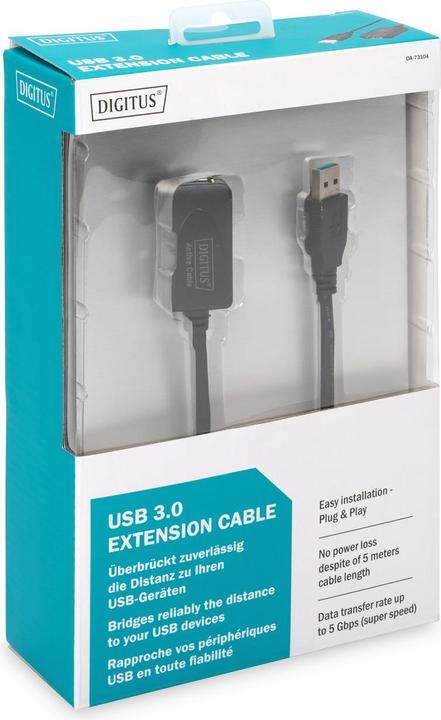 Immagine prodotto Digitus Cavo di prolunga attivo USB3.0 (5 m, USB 3.2)