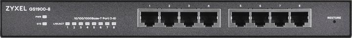 Productafbeelding Zyxel Switch 8x GbE GS1900-8 slimme schakelaar, desktop, ventilatorloos (8 Havens)