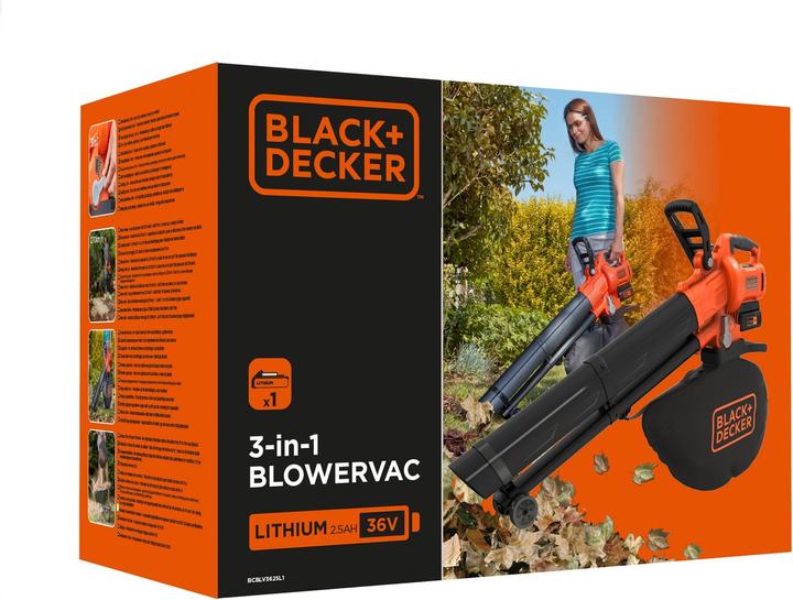Actual product image Black & Decker BCBLV3625L1 (Rechargeable battery operated, Leaf blower, Leaf vacuums, Vacuum cleaners & blowers)