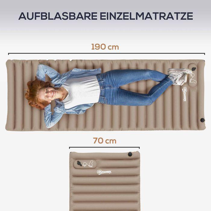 Actual product image Swisshandel24 Air mattress guest mattress guest bed, incl. foot pump, water-repellent, 195cmx 70cmx10cm, khaki