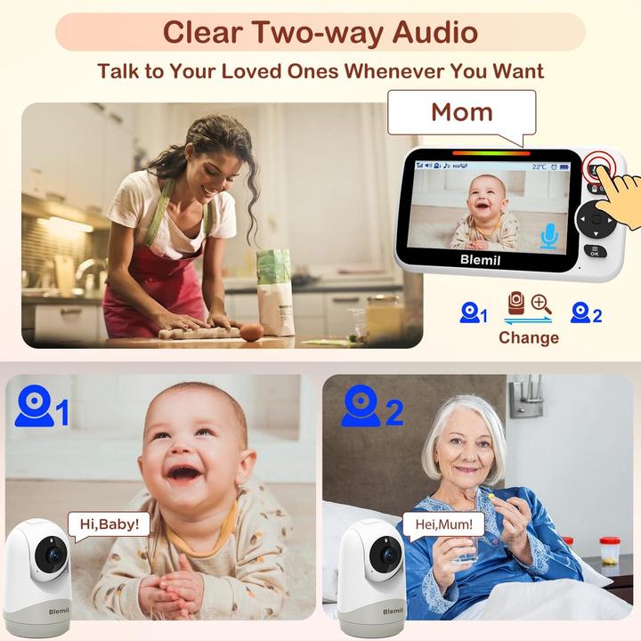 Actual product image Blemil Babyphone mit 2 Kameras (Video & Audio)