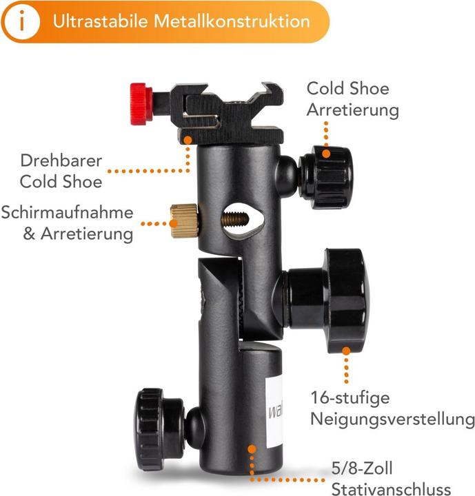 Produktbild Walimex Metall Blitz- & Schirmhalter