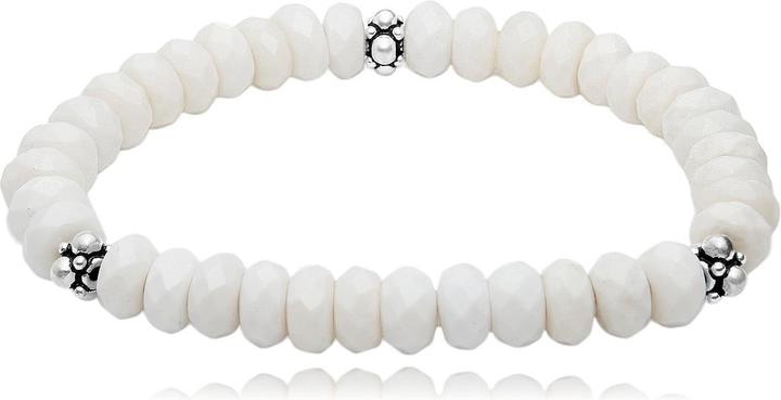 Produktbild Leyda Jade Armband mit Silber 925 (19 cm, Silber 925, Stein)