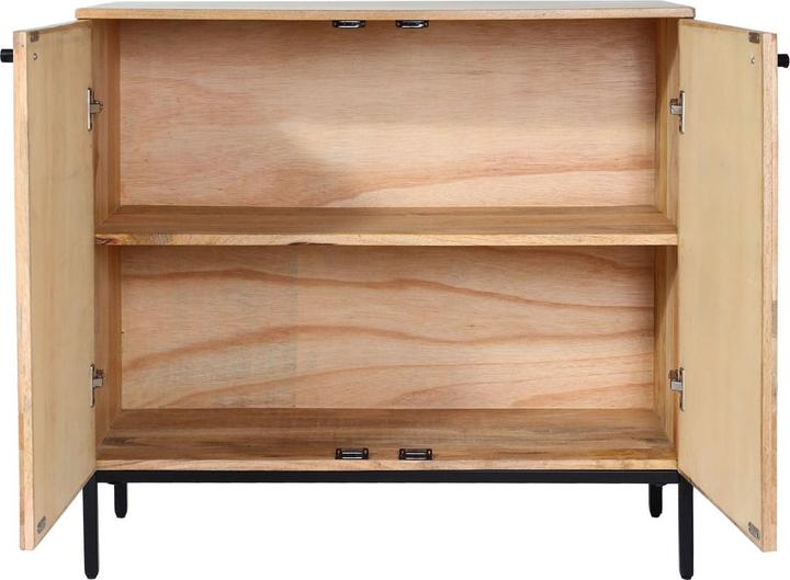 Produktbild Mendler Highboard HWC-L95, Massiv-Holz Mango 86x90x43cm, natur (90 x 43 x 86 cm)