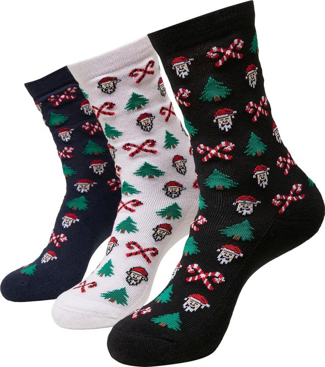Urban Classics Grumpy Santa Christmas Socks 3-Pack - 12943