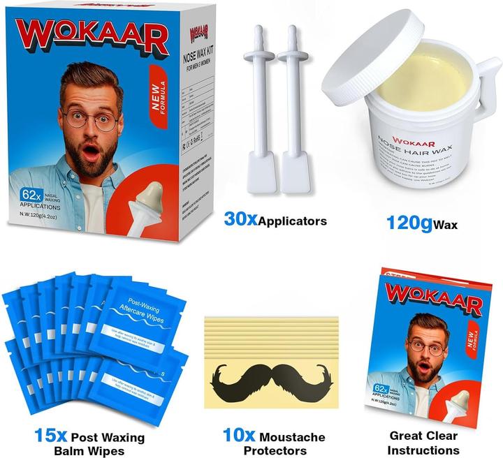 Wokaar Nasenhaarwachs-Set (61 x, 120 g)