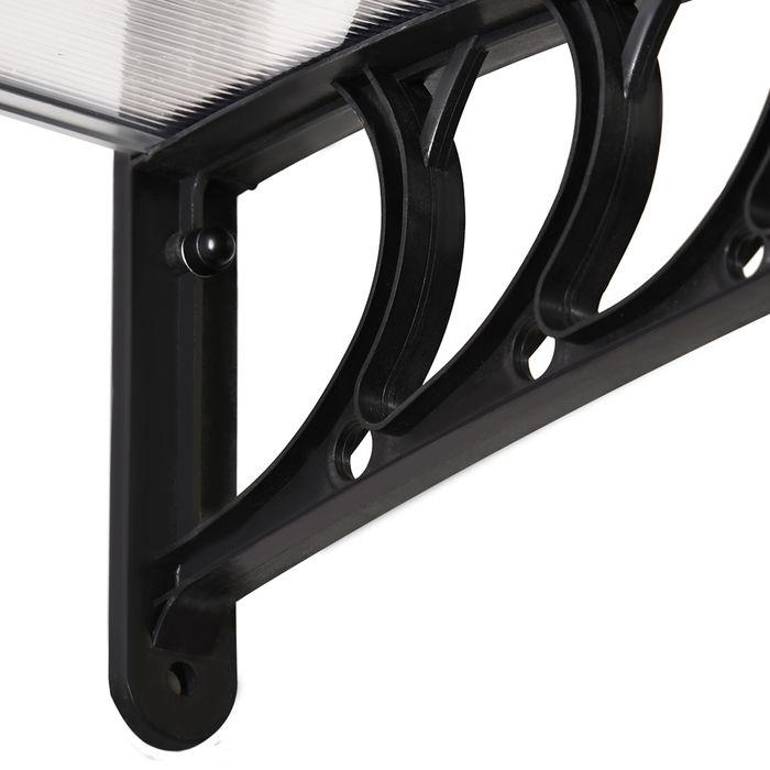Actual product image Swisshandel24 Vordach für Haustür Überdachung 89 x 122 cm Haustürdach aus Polycarbonat, Weiss