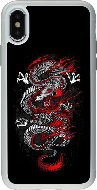 Produktbild PhoneLook Hülle Silikon transparent Japanese style Dragon Tattoo Red Black (Apple iPhone XS, Apple iPhone X)