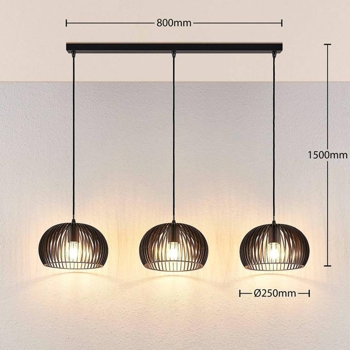 Produktbild Lindby Jusra 3 Pendelleuchte Black (E27)