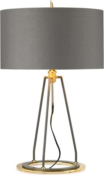 Produktbild Elstead Lighting Ferrara Tischleuchte E27 Dunkelgrau Poliertes Gold Grau mit Metallic-Gold-Futter (E27)