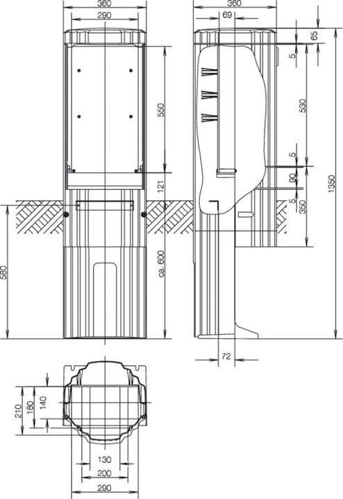 Produktbild Hager HAG ZAL135P VerteilersÃ¤ule Baureihe 135 rund mit MP (Verteiler)