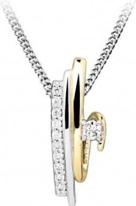 Silver Cat Timeless Silver Necklace with Zircons SC503 (Chain. Pendant)