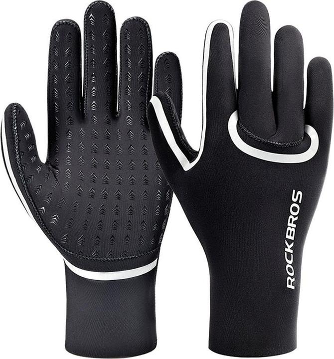 Rockbros full waterproof cycling gloves, size: S/M - black (S, M)