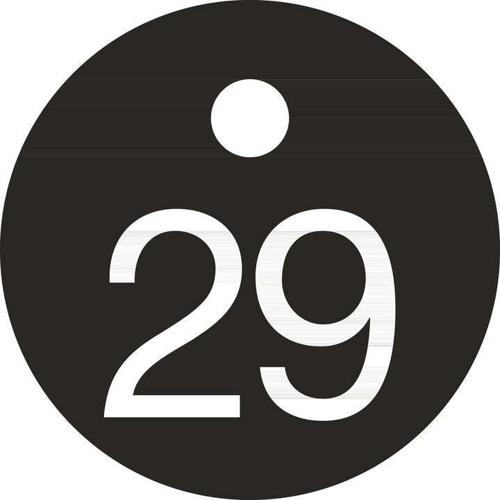 Actual product image Reiher Key number - ø 25, number 29, black anodised aluminium