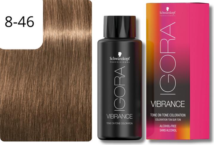 Actual product image Schwarzkopf Professional IGORA Vibrance Hair Tint NEW (8-46 Light blonde beige chocolate)