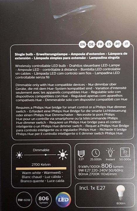 Produktbild Philips Farbton Weiss (E27, 9.50 W, 800 lm, 1 x, F)