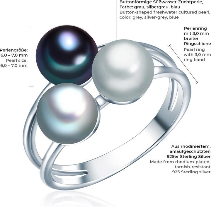 Image du produit Valero Pearls Femme argent sterling perle d'eau douce de culture argent - 3958 (56, Argent 925)