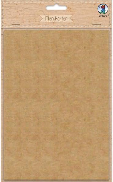 Actual product image Ursus Menu cards "Kraft cardboard", 6 pieces (200 g/m², 6 x)