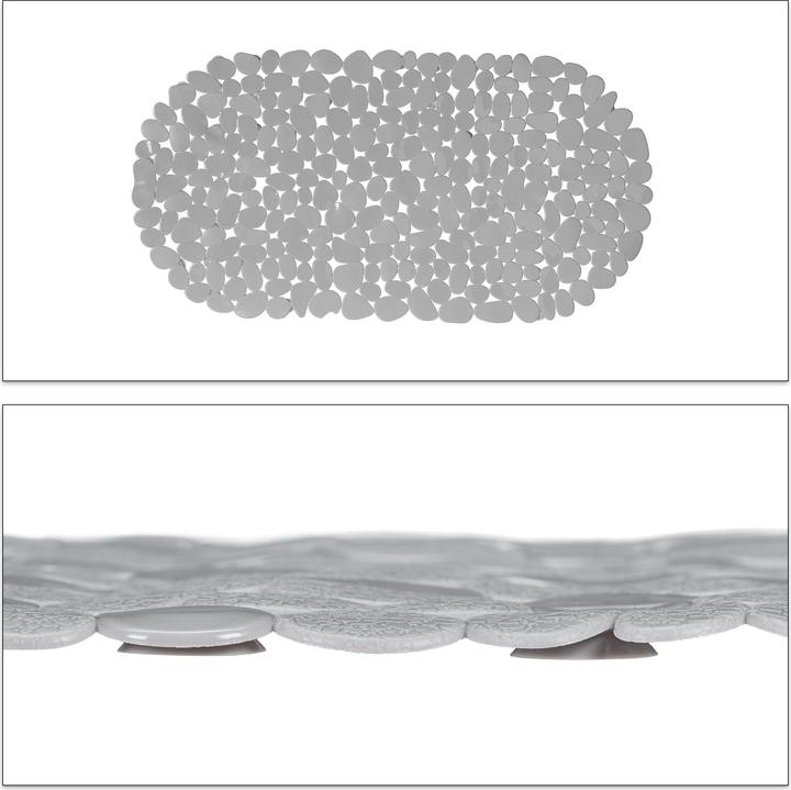 Actual product image Relaxdays Anti-Slip Bath Mat, Stone-look (36 x 68 x 0.5 cm)