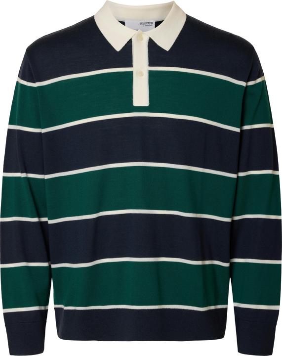 Selected Homme 100% Merinowoll Langarm-Poloshirt