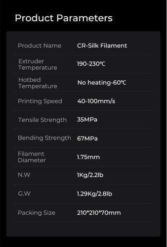 Actual product image Creality CR silk (PLA, 1.75 mm, 1000 g, Gold)