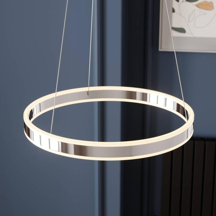 Produktbild Lucande Lyani Pendelleuchte Ø50 Chrome/White (1800 lm)