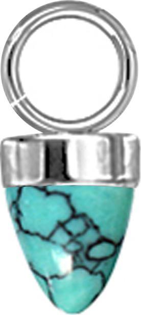 Image du produit Star Piercing Anhänger silber ein Kegel Türkis Stein (sans laiton, Acier chirurgical 316L, Minéral)