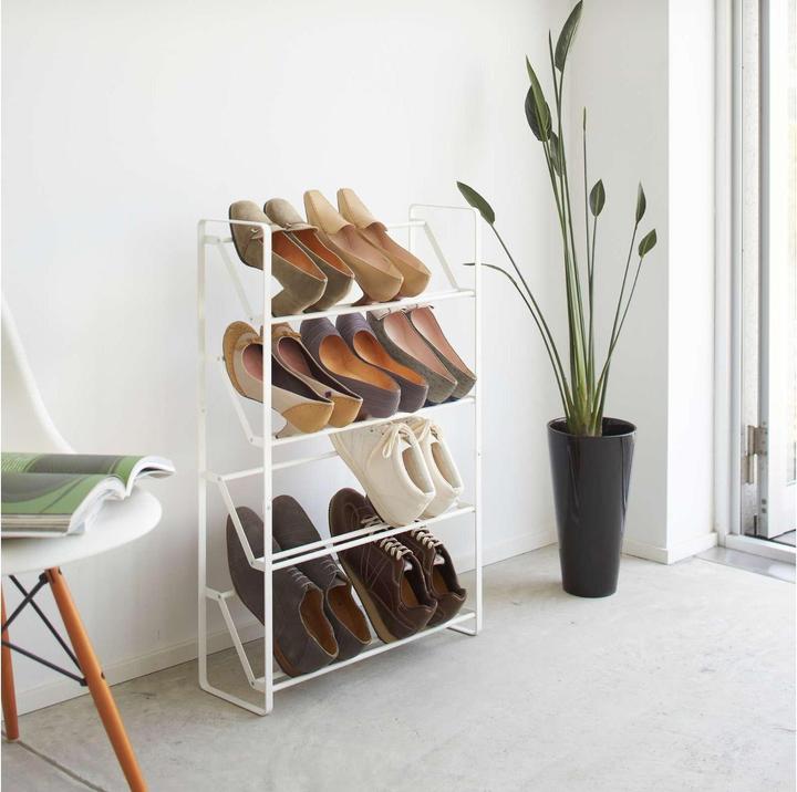 Actual product image Yamazaki 4-tier narrow FRAME shoe rack (53 x 17.5 x 80 cm)