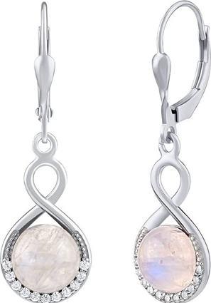 Silvego Silver Dangle Earrings with Genuine Moonstone JST14710EMS