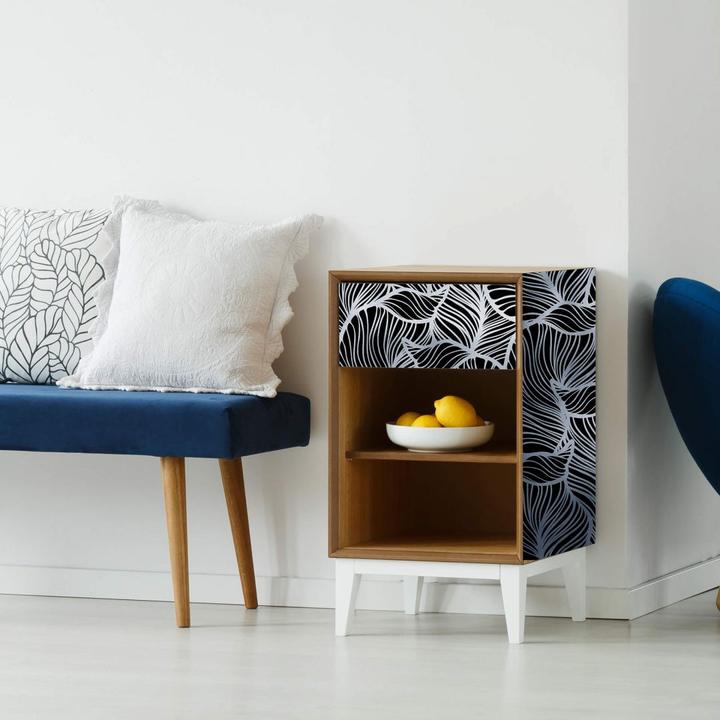 Immagine prodotto Trenddeko Pellicola metallica Luxury Metallics baana foglie alluminio negativo - autoadesivo (45 x 150 cm)