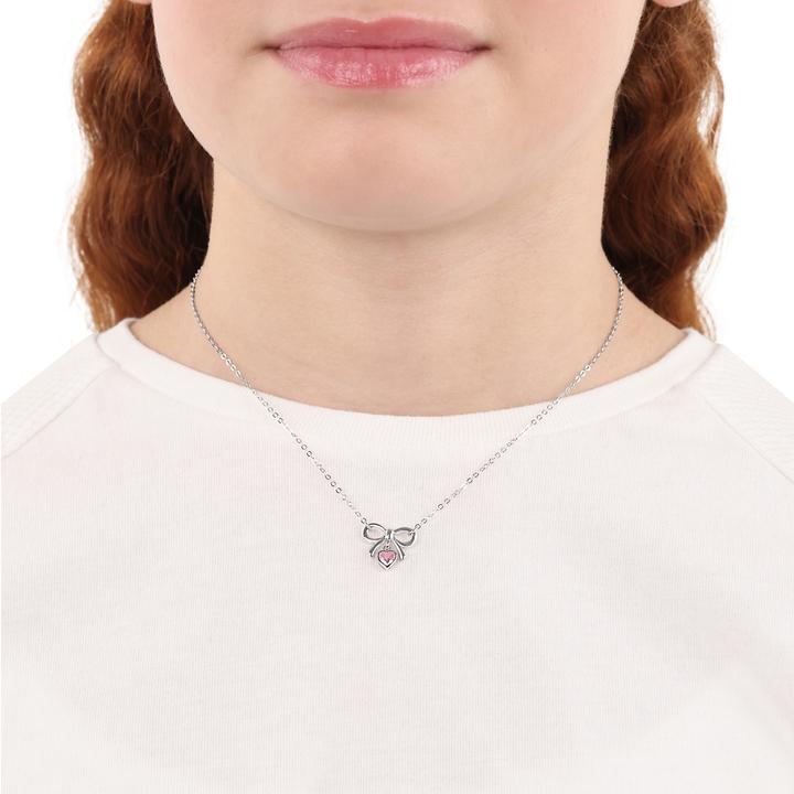 Actual product image S.Oliver Halsschmuck für Mädchen, 925 Sterling Silber, Zirkonia synth. | Schleife (Silver 925)