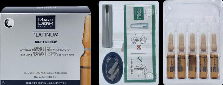 Actual product image Martiderm Platinum Night Renew Ampoules 30 x 2 ml (60 ml)