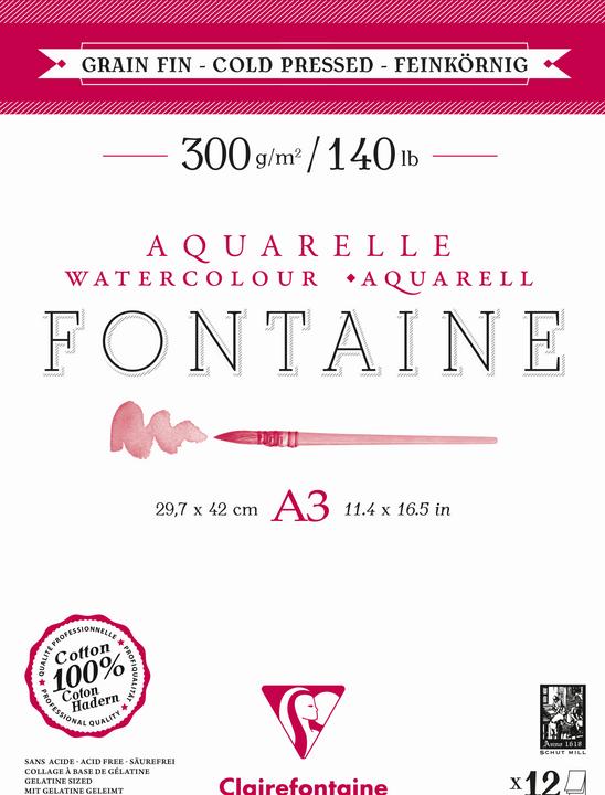 Produktbild Clairefontaine Aquarellblock (300 g/m², 120 x)