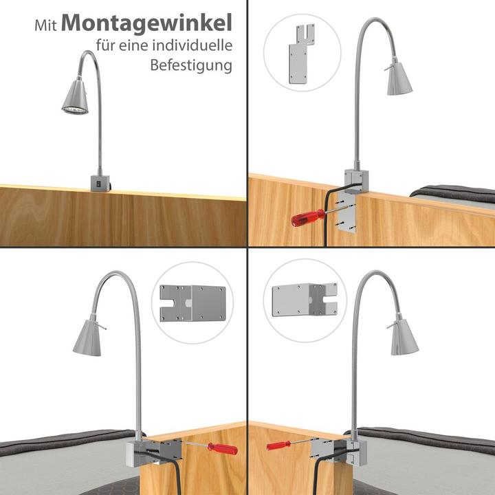 Actual product image Briloner 2er Set LED Bettleuchte Schlafzimmer Wohnzimmer Matt-Nickel