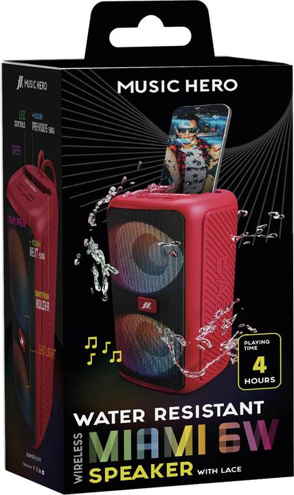 Actual product image SBS Speaker MIAMI stereo 6W, double LED light, smartphone holder, EQ, USB e TF c (4 h)