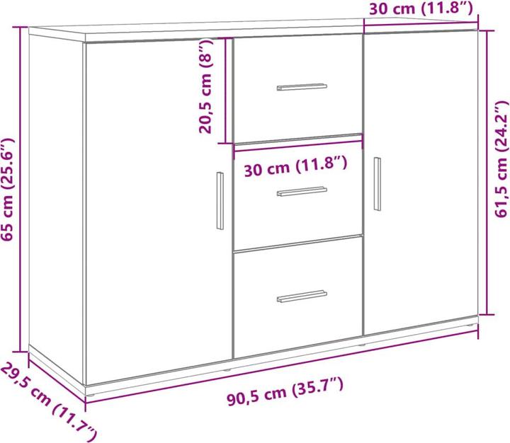 Produktbild VidaXL Sideboard (90.5 x 29.5 x 65 cm)