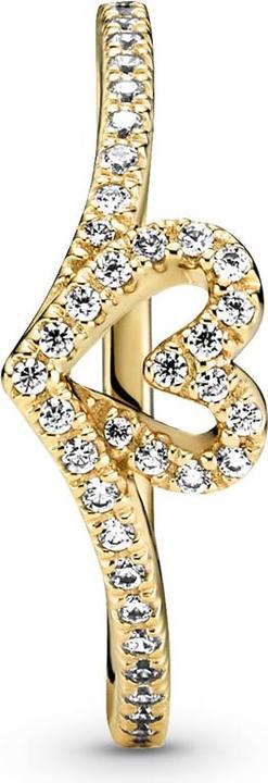Produktbild Pandora 14k Gold Timeless Wishbone Funkelndes Herz Ring (52, 925 Silber)
