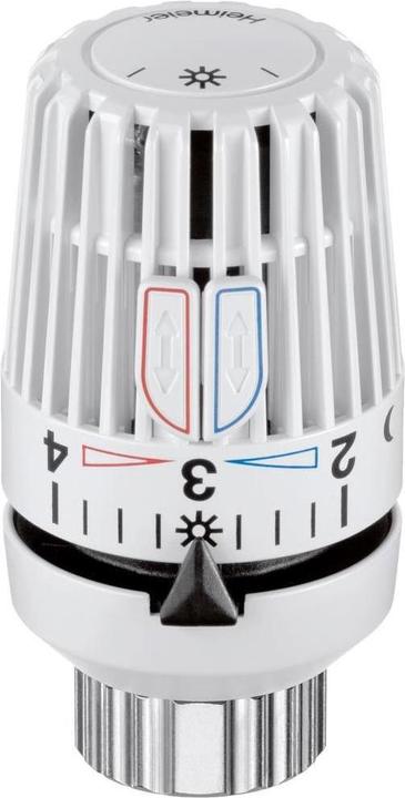 Actual product image Magni TA Heimeier 9710-24.500 Thermostatic head VK Liquid-filled and 2 economy clips, graduated cap white