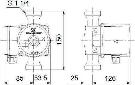 Actual product image Grundfos Circulation pump UP series 100, 150mm, UP 20-45 N (Flow pump)