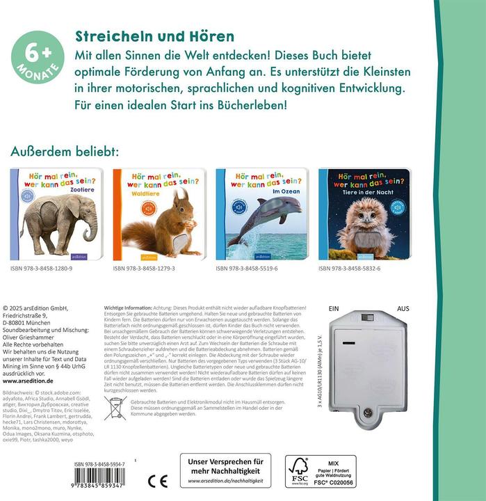 Image du produit Hör mal rein, wer kann das sein? – Meine ersten Tiere (Allemand)