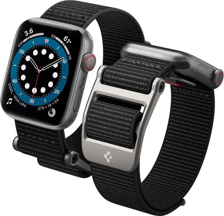 Actual product image Spigen Durapro Flex band for Apple Watch 4 / 5 / 6 / 7 / SE (42 / 44 / 45 mm) black (42 mm, 44 mm, 45 mm, Nylon)