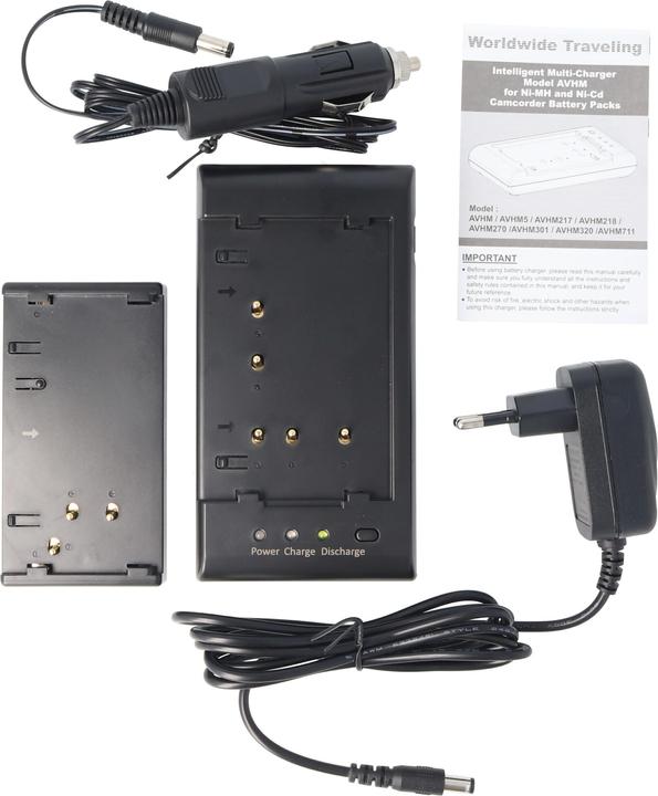 Immagine prodotto AccuCell Schnell-Ladegerät passend für Sony, Sharp, Hitachi Akkus (Caricatore)