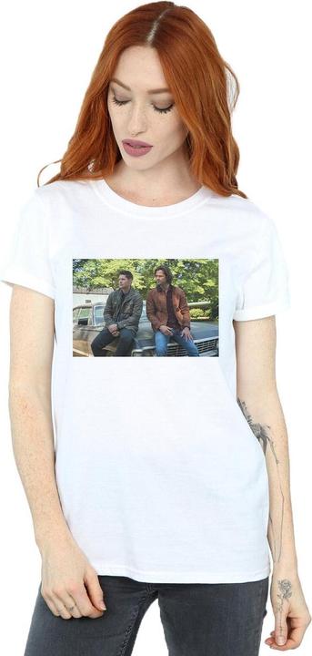 Actual product image Supernatural Womens/Ladies Impala Brothers Cotton Boyfriend T-Shirt (XL)