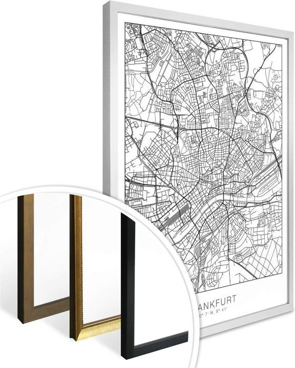 Immagine prodotto Trenddeko Mappa della città di Francoforte (30 x 40 cm)