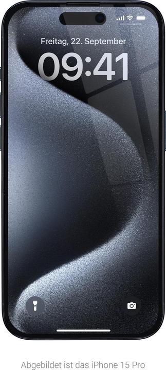 Actual product image Artwizz PrivacyGlass screen protector iPhone 16 Pro (1 Piece, Apple iPhone 16 Pro)