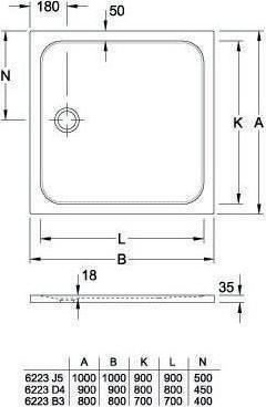 Produktbild Villeroy & Boch V&B Duschwanne LIFETIME PLUS Qu. xtr-fl m AR 800x800x35mm we
